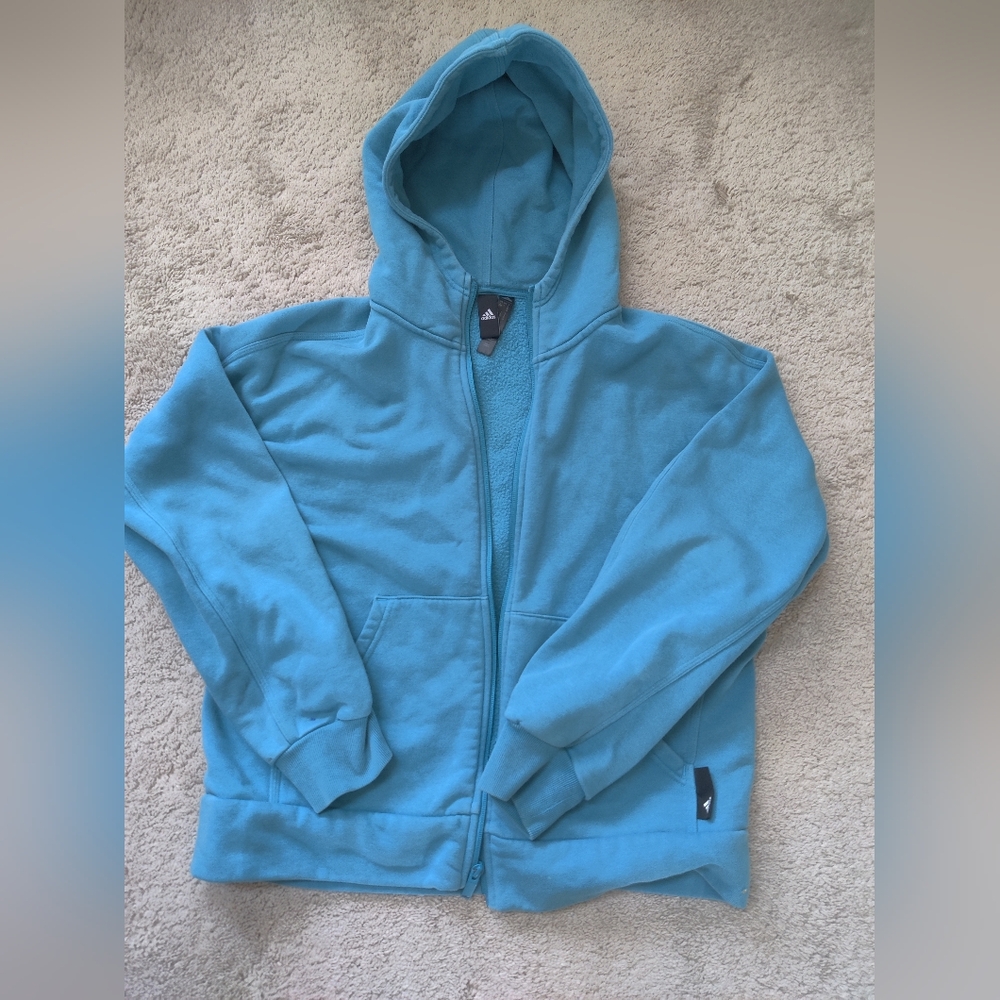 Adidas Women's Teal Zip-Up Hoodie